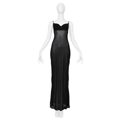 Pre-owned Lolita Lempicka Black Sheer Maxi Slip Dress