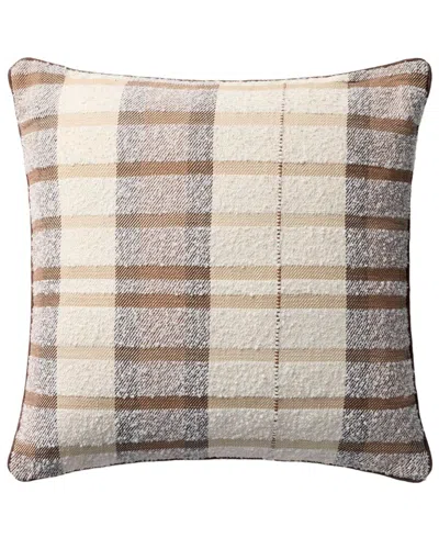 Loloi 20x20in Pillow Cover With Down Insert In Brown