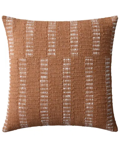 Loloi 22x22in Pillow Cover With Down Insert In Brown