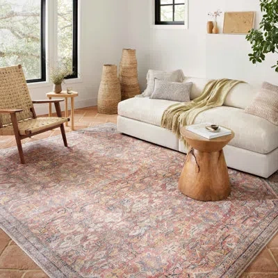 Loloi Ii Adrian Oriental Rust/denim Area Rug In Rust,denim