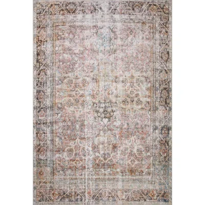 Loloi Ii Adrian Sunset / Charcoal Area Rug In Charcoal,orange,blue,ivory