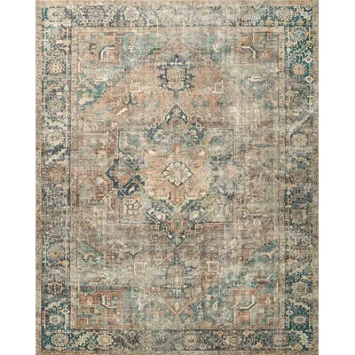 Loloi Ii Loloi Margot Terracotta / Lagoon Area Rug Feat. Cloudpile In Blue;pink;orange