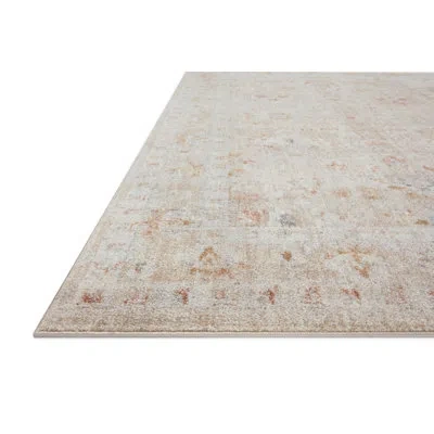 Loloi Ii Oriental Machine Woven Polyester Area Rug In Sand/sunrise In Beige;orange