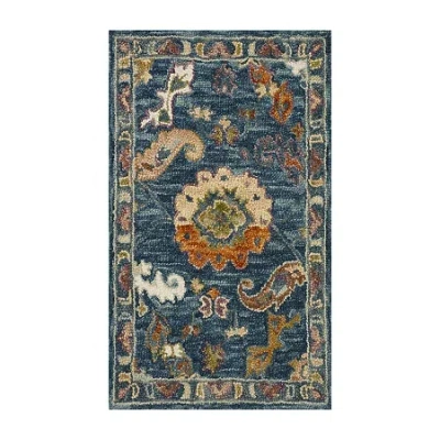 Loloi Padma Collection Hand Hooked Wool 5'x7' Indoor Rectangular Area Rug In Blue