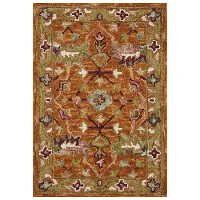 Loloi Padma Collection Hand Hooked Wool 5'x7' Indoor Rectangular Area Rug In Red