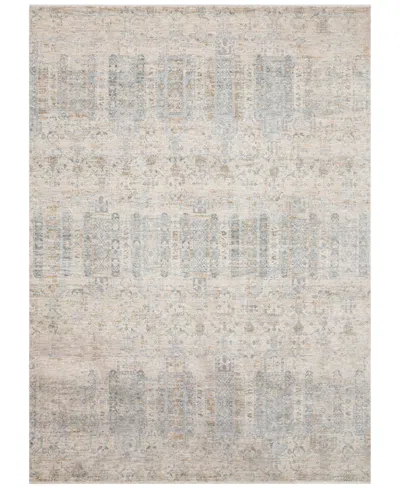 Loloi Pandora Pan-02 Ivory/mist 18" Square Area Rug In Ivory,mist