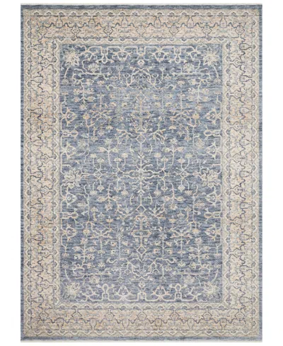 Loloi Pandora Pan-04 Dark Blue/ivory 18" Square Area Rug In Dark Blue,ivory