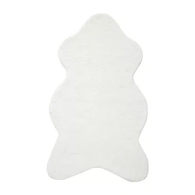 Loloi Roger Faux Fur Accent Indoor Rugs In White