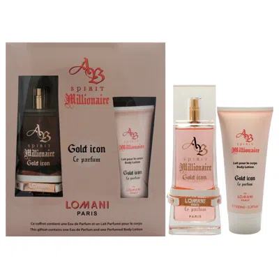 Lomani Ab Spirit Millionaire Le Parfum Gold Icon By  For Women - 2 Pc Gift Set 3.3oz Edp Spray, 3.3oz In White