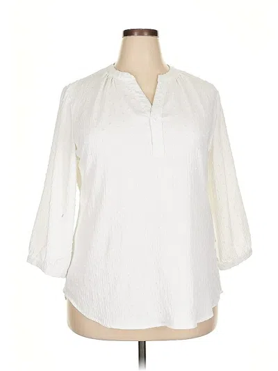Pre-owned Lomon 3/4 Sleeve Blouse In White