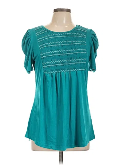 Pre-owned Lomon Short Sleeve Blouse In Blue