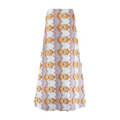 Lonai Limited Women's Jacquard A Line Maxi Skirt - Gold