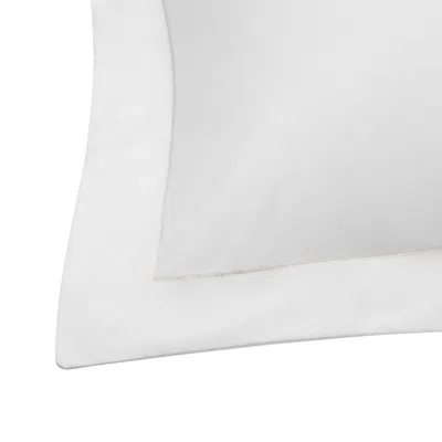 London & Avalon White / Silver Heritage King Oxford Pillowcase - White With Silver Trim In White/silver