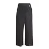 London Atelier Byproduct Women's Black Accordion Pleated Trousers With Wrap Detail In Black