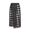 London Atelier Byproduct Women's Black Checkered Organza Wrap Skirt In Black