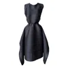 London Atelier Byproduct Women's Black Multi-wear Pleated Asymmetric Dress In Black