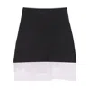 London Atelier Byproduct Women's Black / White Black Mini Knit Skirt With With Embroidery Lace In Multi