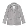London Atelier Byproduct Women's Black / White Black White Striped Tailored Blazer In Black/white