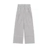 London Atelier Byproduct Women's Black / White Black White Striped Wide Leg Trousers In Black/white