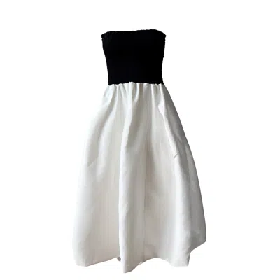 London Atelier Byproduct Women's Black / White Smoked Black & White Balloon Multi Wear Skirt Or Dress In Black/white