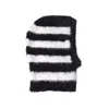 London Atelier Byproduct Women's Black / White Striped Black & White Striped Fuzzy Balaclava In Multi