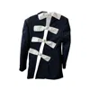 London Atelier Byproduct Women's Blue Navy Reworked Blazer With Back Cut Out & White Bows In Blue