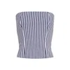 London Atelier Byproduct Women's Blue / White Blue White Striped Strapless Corset In Blue/white