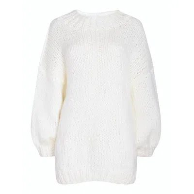 London Atelier Byproduct Women's Neutrals Beige Wool Chunky Knit Oversized Jumper