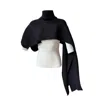 London Atelier Byproduct Women's Neutrals / Black Black And Beige Two Piece Knit Shawl And Pullover In Black