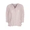 London Atelier Byproduct Women's Neutrals Cream Chevron Pleated Blouse In White