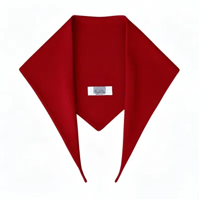 London Atelier Byproduct Women's Red Wool Small Triangle Knitted Scarf