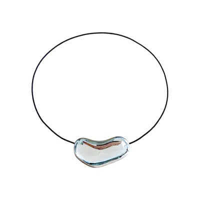 London Atelier Byproduct Women's Silver Bean Geometric Pendant Necklace In Metallic