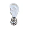 London Atelier Byproduct Women's Silver Big Geometric Oval Earrings