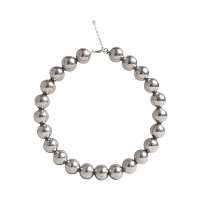 London Atelier Byproduct Women's Silver String Beaded Necklace In Metallic