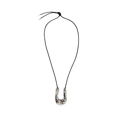 London Atelier Byproduct Women's Silver Wish Bone Geometric Pendant Necklace In Metallic