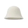 London Atelier Byproduct Women's White Wool Cloche Bucket Hat In White