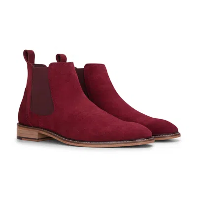 London Brogues Suede Leather Slip On Chelsea Ankle Boots In Pink
