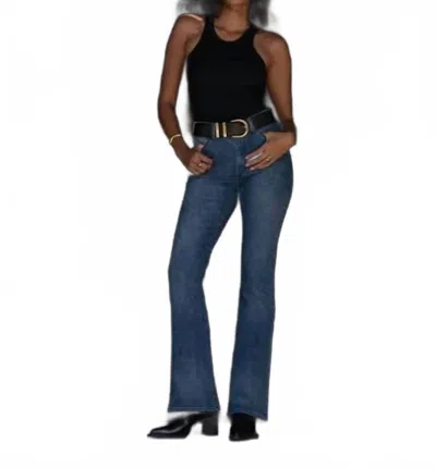 London Denim Fitted Denim Jeans In Dark Wash In Blue