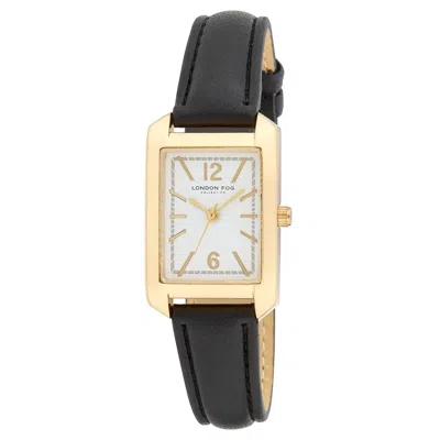 Pre-owned London Fog 22mm Chancery Rectangle Strap Watch (lf038) In Black