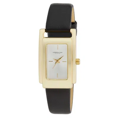 Pre-owned London Fog 24mm Chancery Ii Rectangle Strap Watch (lf035) In Black