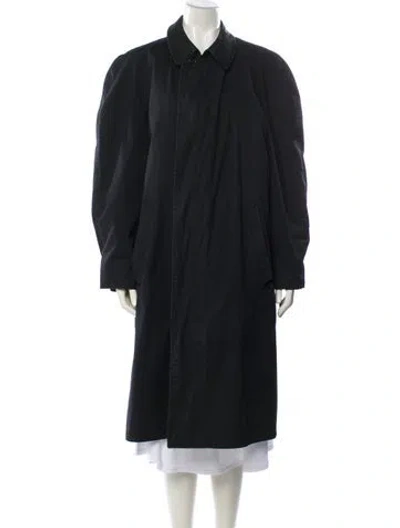 Pre-owned London Fog Alpaca Trench Coat In Black