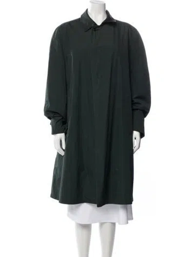 Pre-owned London Fog Alpaca Trench Coat In Green
