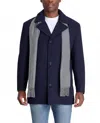 London Fog Amity Single Breasted Wool Jacket In Navy Heather In Blue