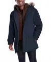 London Fog Artic Parka With Removable Faux Fur Trim On Hood In Midnight Blue In Blue