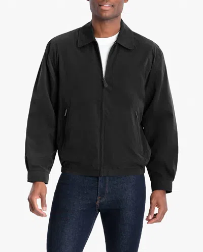London Fog Auburn Light Weight Zip Front Golf Jacket In Black