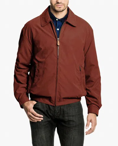 London Fog Auburn Light Weight Zip Front Golf Jacket In Chili In Brown
