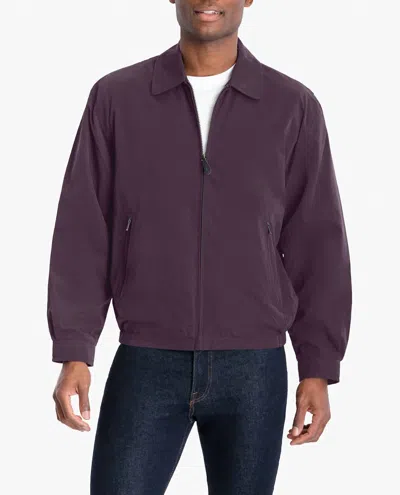London Fog Auburn Light Weight Zip Front Golf Jacket In Maroon In Purple