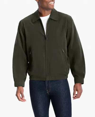 London Fog Auburn Light Weight Zip Front Golf Jacket In Olive In Green