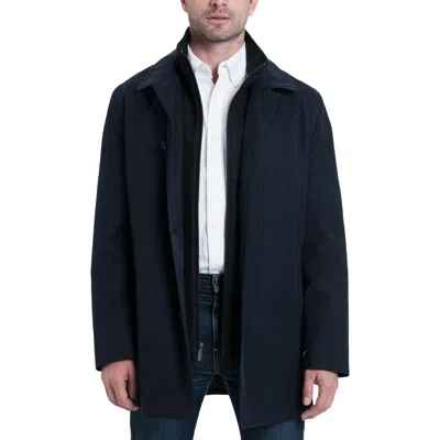 London Fog Berne Mens Winter Micro Twill Car Coat In Black