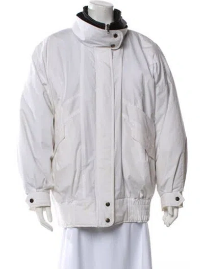 Pre-owned London Fog Bomber Jacket In White